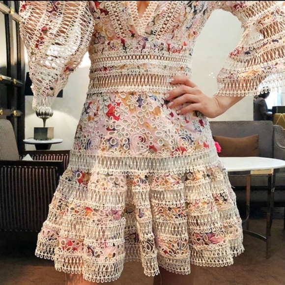 😱LAST 1😱NWOT DROP WAIST FLORAL LACE DRESS - Picture 3 of 6